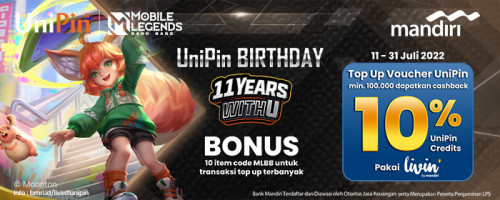 11th UniPin Anniversary bareng Livin by Mandiri